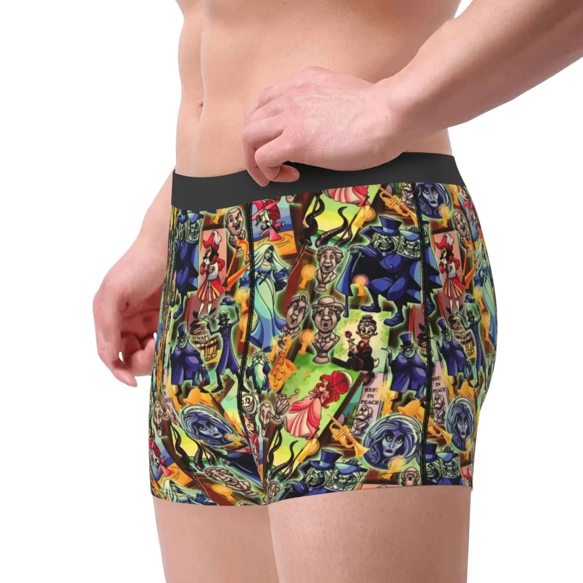 Benutzer definierte männliche coole glückliche Geister Spuk Villa Männer Unterwäsche Halloween Ghost Monster Boxer Slips weiche Shorts Höschen Unterhosen