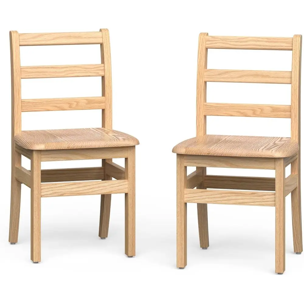 

14 Kids Wooden School Chairs, Durable Red Oak, Fully-Assembled, Ideal for Classrooms and Daycares, USA-Made, 2 Pack