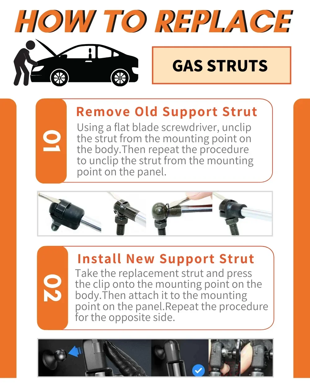 Qty(2) Trunk Struts for Ford Explorer Sport Utility 2006-2010 22.25inch Rear Tailgate Boot Lift Supports Gas Springs Shocks