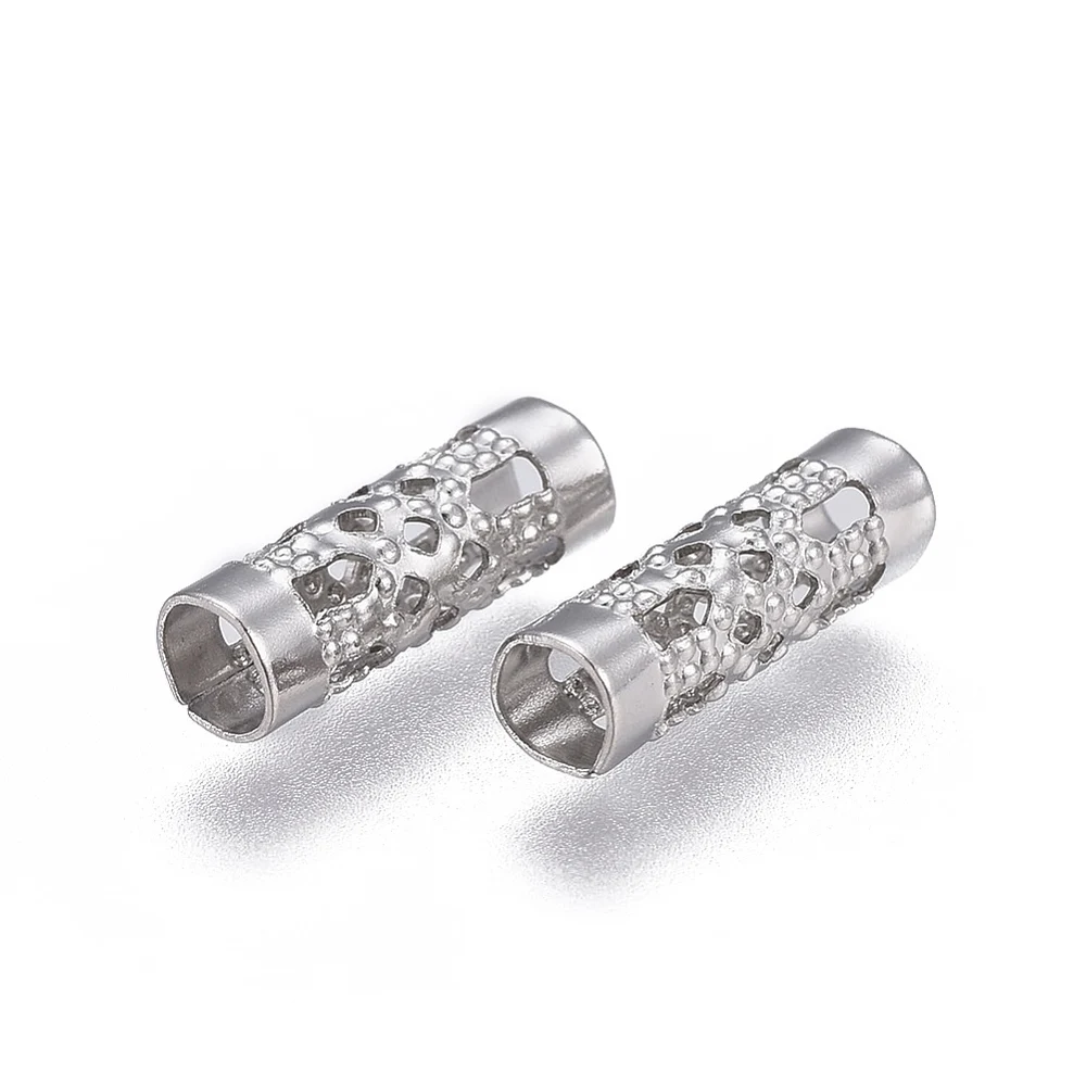 Perles de tube creuses en acier inoxydable 200, document pour exécutif, bijoux à bricoler soi-même, bracelet, collier, cadeaux de bijoux, 304 pièces