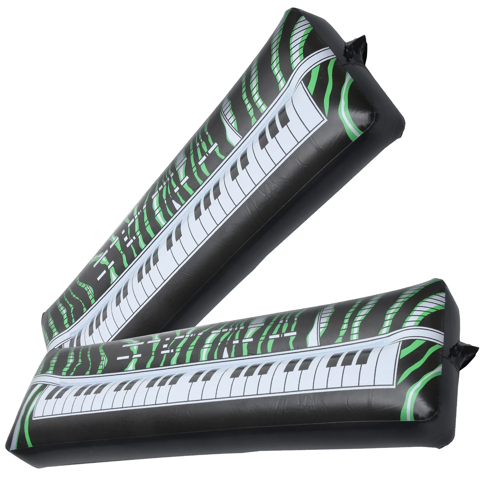 2 Pcs Inflatable Electronic Keyboard Musical Instrument Keyboards PVC Party Props Reusable Inflation Portable