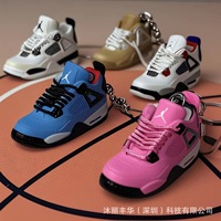 Trend AJ4 keychain Jordan 4 joint sports shoe model schoolbag gift mini AJ4 basketball shoes wholesale pendant