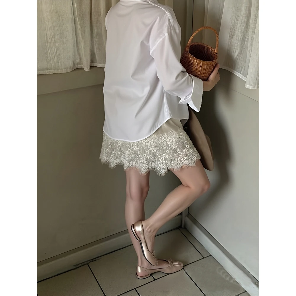 Women Sexy Lace Spaghetti Strap Dress Elegant Sleeveless Patchwork Asymmetrical Dress Lady High Street Party Club Camisole Dress