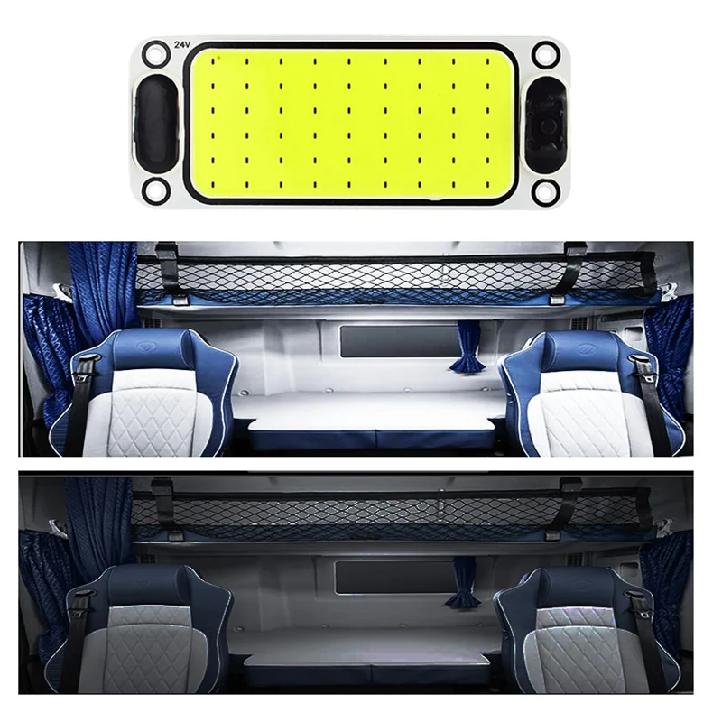 12-24v mobil truk Interior lampu baca 54 LED COB mobil Van tinggi truk kabin kubah Panel lampu pencahayaan Bar