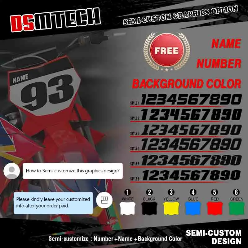 DSMTECH للغاز الغاز GasGas EC 125 250 300 450 2003 2004 2005 2006 الرسومات الشارات ملصقات دراجة نارية خلفية