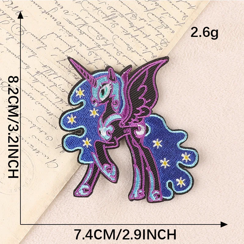 Cartoon Animal Pony Unicorn Self-adhesive Badge Patches for DIY Backpack Children's Clothing Appliques Decor Sticker