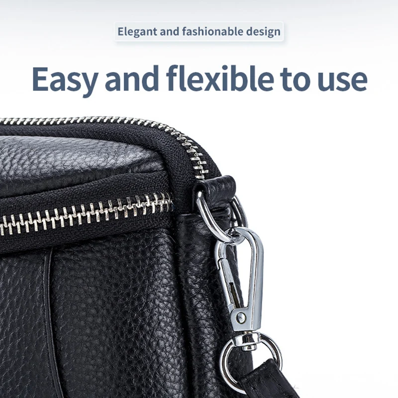 Genuine Mobile Phone Crossbody Bag Leather Fashion Minimalist Shoulder Stylish Simple Shoulder Mobile Phone Bag Large Capacity