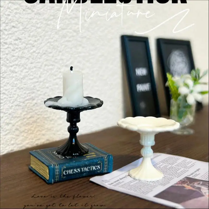 Mini Cake Stand Retro Candlestick Tray Ornament 1/12 Dollhouse Decor Display Rack Model Dollhouse DIY Scene  Props
