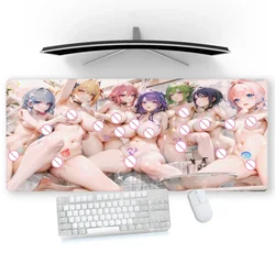 Alfombrilla de ratón de pecho grande para adultos, alfombrilla de ratón de Anime desnudo, alfombrilla de ratón titilante para jugadores, accesorio de Pc para juegos, Deskmat erótico, 900x400