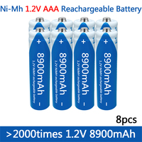 high-quality AAA1.2V 8900mAh 100% Rechargeable NI-MH battery AAA 1.2V 8900mAh, flashlight, toy watch NI-MH battery