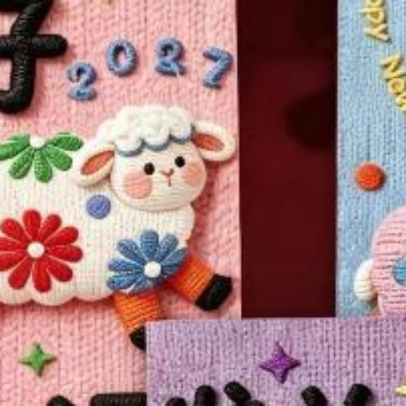 6Pcs Cute Sheep Design Red Envelopes With Vibrant Wishes Prints Perfect For Tet Lunar New Year Holiday Gifting