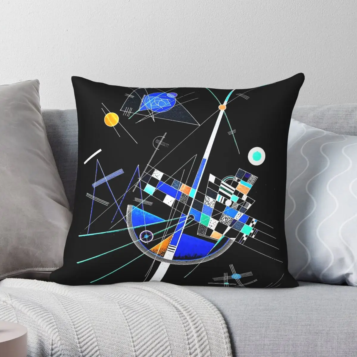 Wassily Kandinsky Delicate Tension Pillowcase Polyester Linen Velvet Creative Zip Decorative Room Cushion Cover
