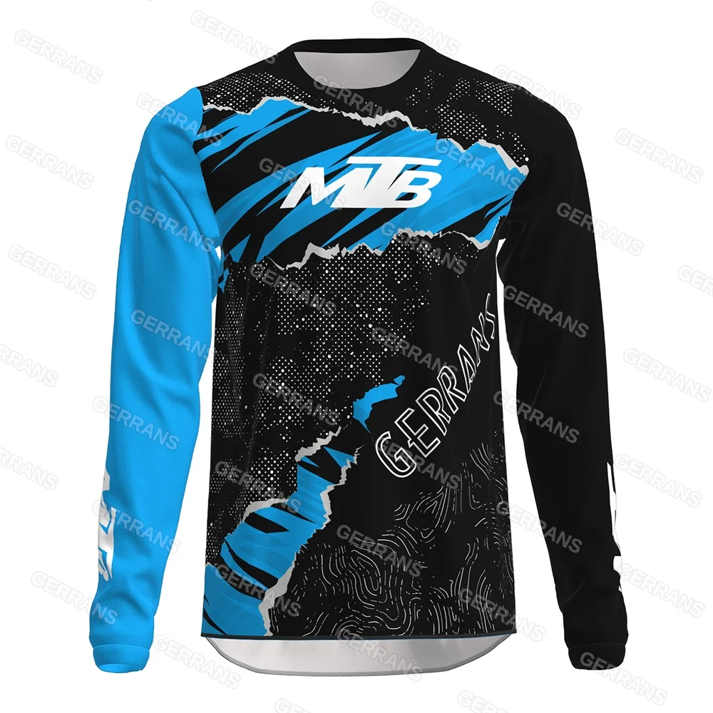 Men's Outdoor Cycling Long-Sleeve Top Breathable Quick-Dry Sports T-Shirt MTB Off-Road Training Jersey view 5