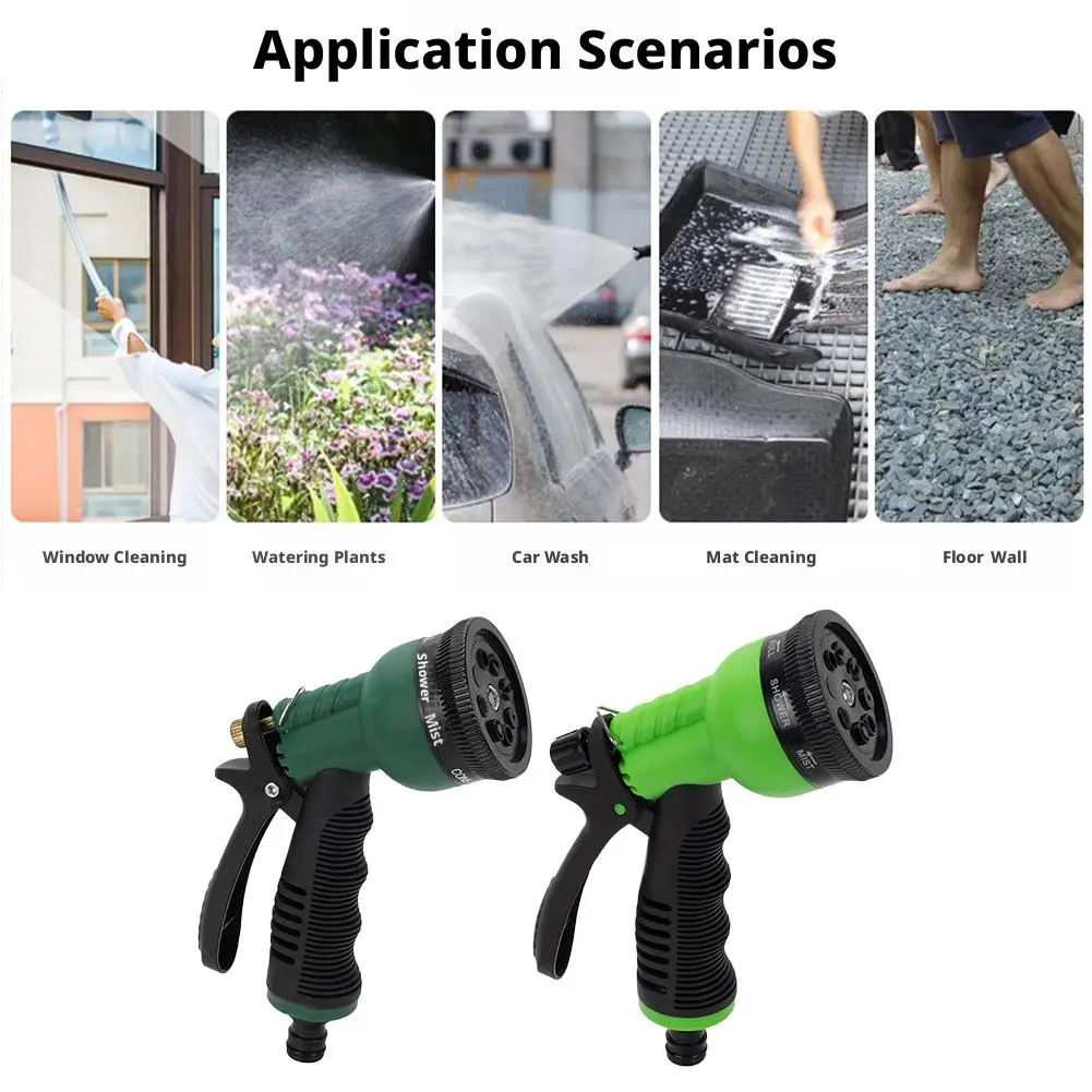 8 Mode High Pressure Garden Water Gun Hose Nozzle Car Washing Yard Water Sprayer Irrigation Pipe Tube Nozzle Sprinkle Tools