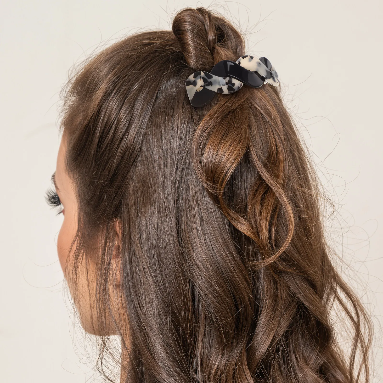 

2pcs Flat Clips For Thick Hair Retro Large Barrettes Snap Clip Styling Half Up Half Down French Claw Hair Accessories