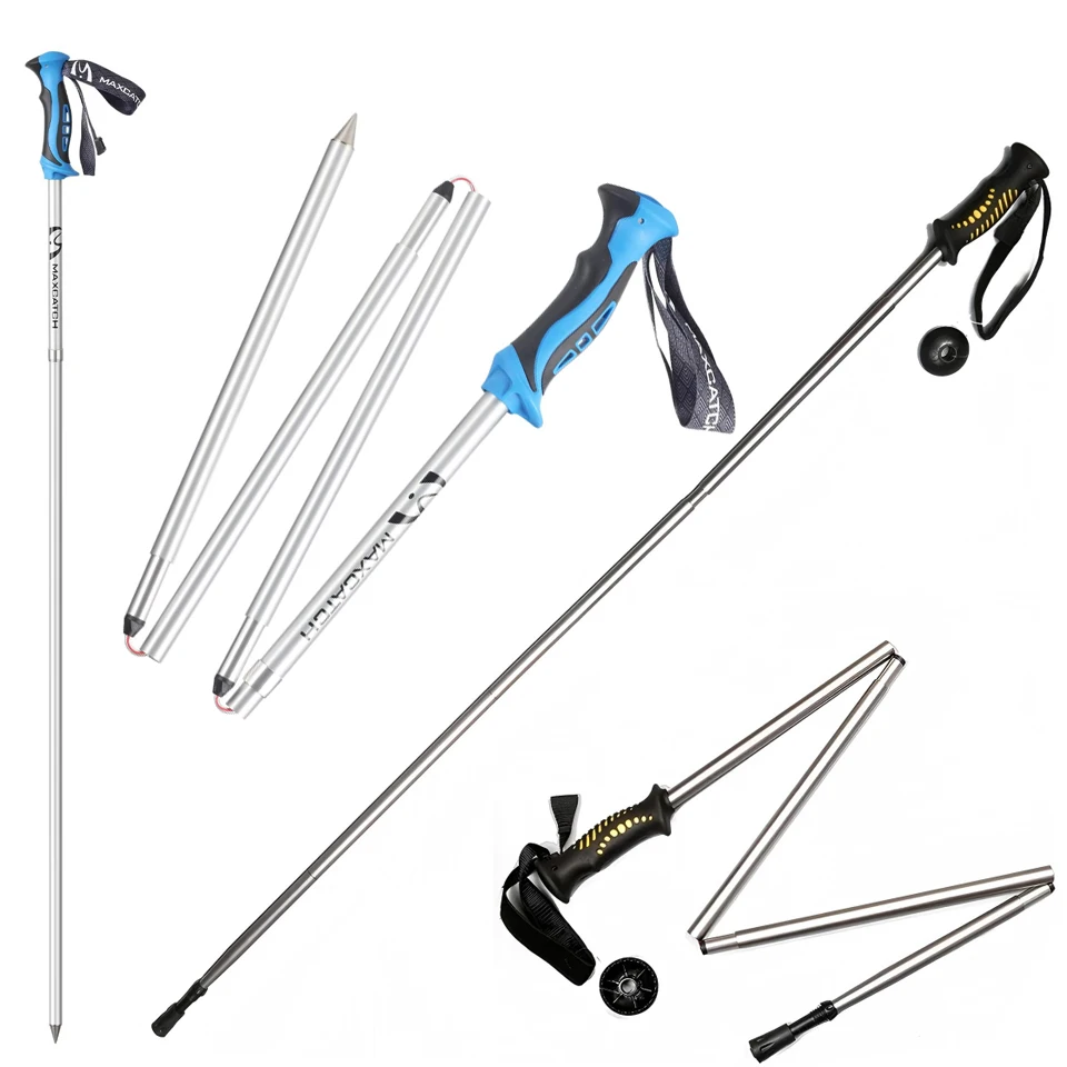 Maximumcatch MAXCATCH Collapsible Wading Staff Aluminum Lightweight Foldable Fishing Hiking Pole Portable Trekking Stick