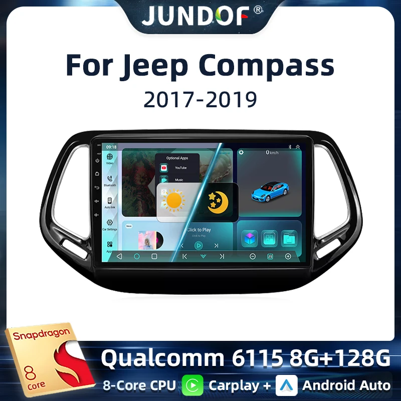 

Android 13 Carplay 360 Camera For Jeep Compass 2017 2018 2019 Head Unit Video Player Car Radio Autoradio Multimedia GPS Monitor