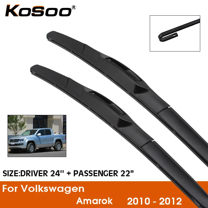 

Car Wiper Blade For Volkswagen Amarok 2010-2012 Windshield Rubber Silicon Refill Front Window Wiper 24"+22" LHD RHD Accessories