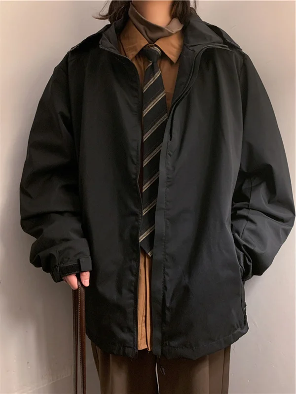 

Casual Spor Jaet Stand Collar Men's Women's Spring Autumn Trendy Brand High Quali Couple Windbreaker Loose Fit Youth Po...