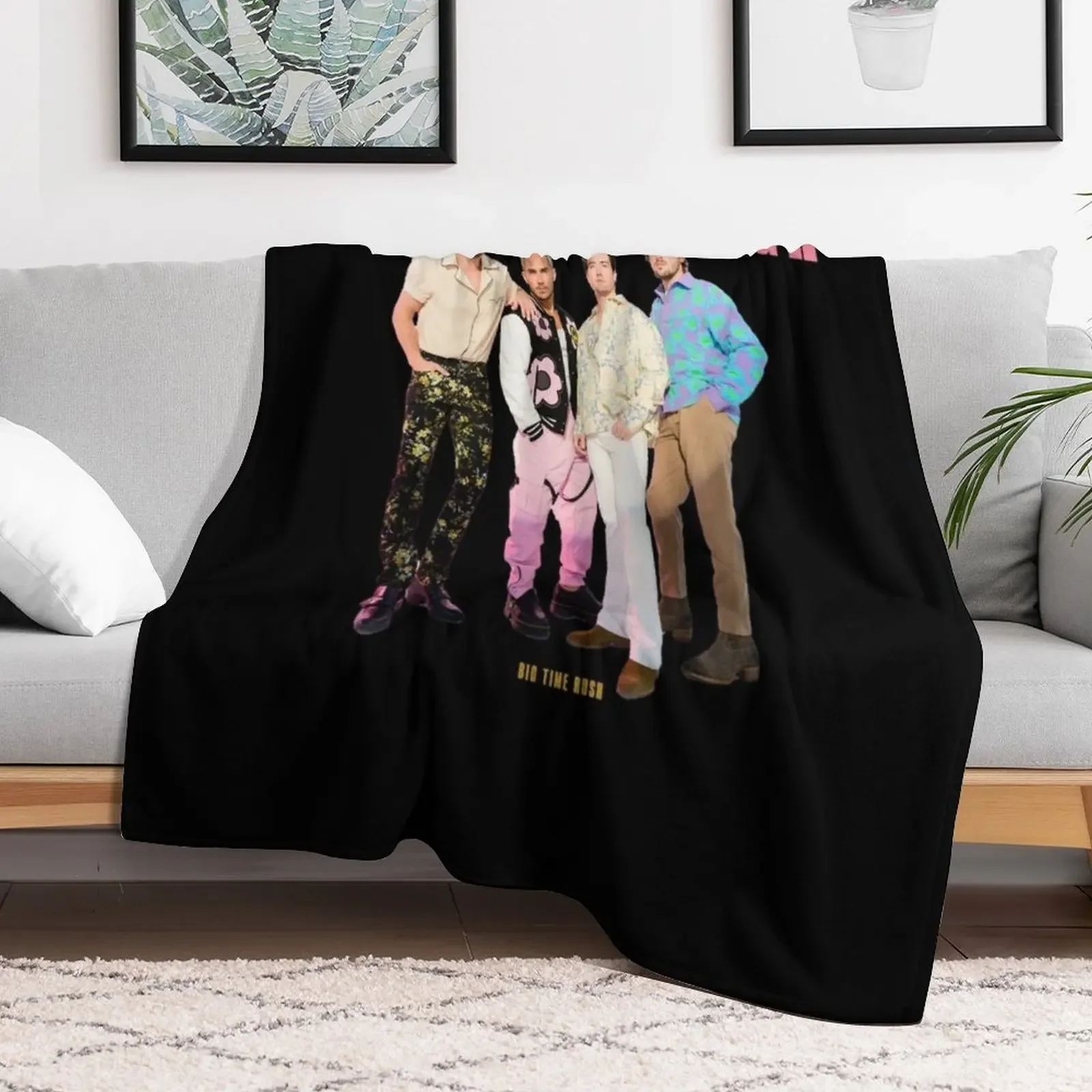 90s Vintage Big Time Rush Band - Big time rush Vintage Throw Blanket Loose Luxury Throw Blankets