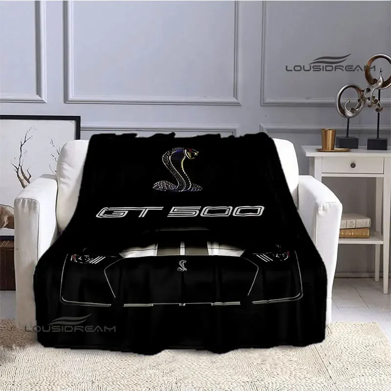 Couverture imprimée Mustang pour voiture, couverture chaude pour lits, couverture étendue, doublures de pique-nique, cadeau d\'anniversaire, glouton