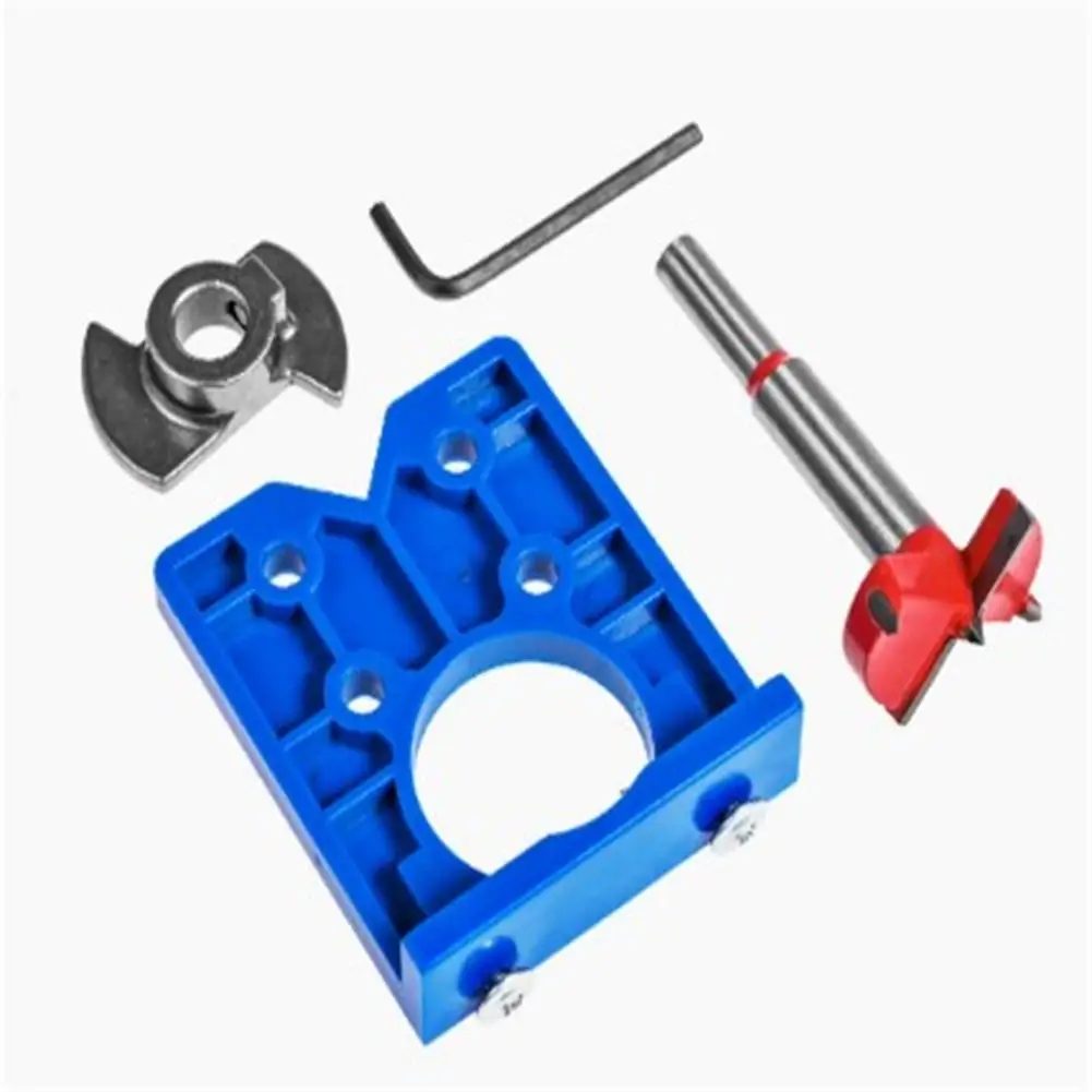 35mm Hinge Hole Jig Drill Guide Set With Door Hole Opener Concealed Hinges Guide Door Saw Cabinet Accessories Tool