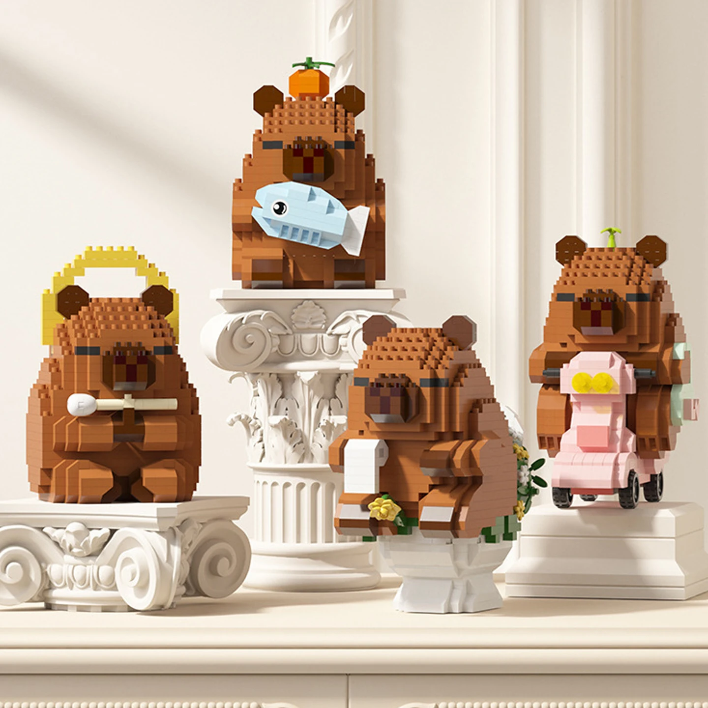 DIY Capybara Building Blocks Set - Cute Water Guinea Pig Desktop Decor Cartoon Animals Model  Fun Toy for Birthday Gift image 6