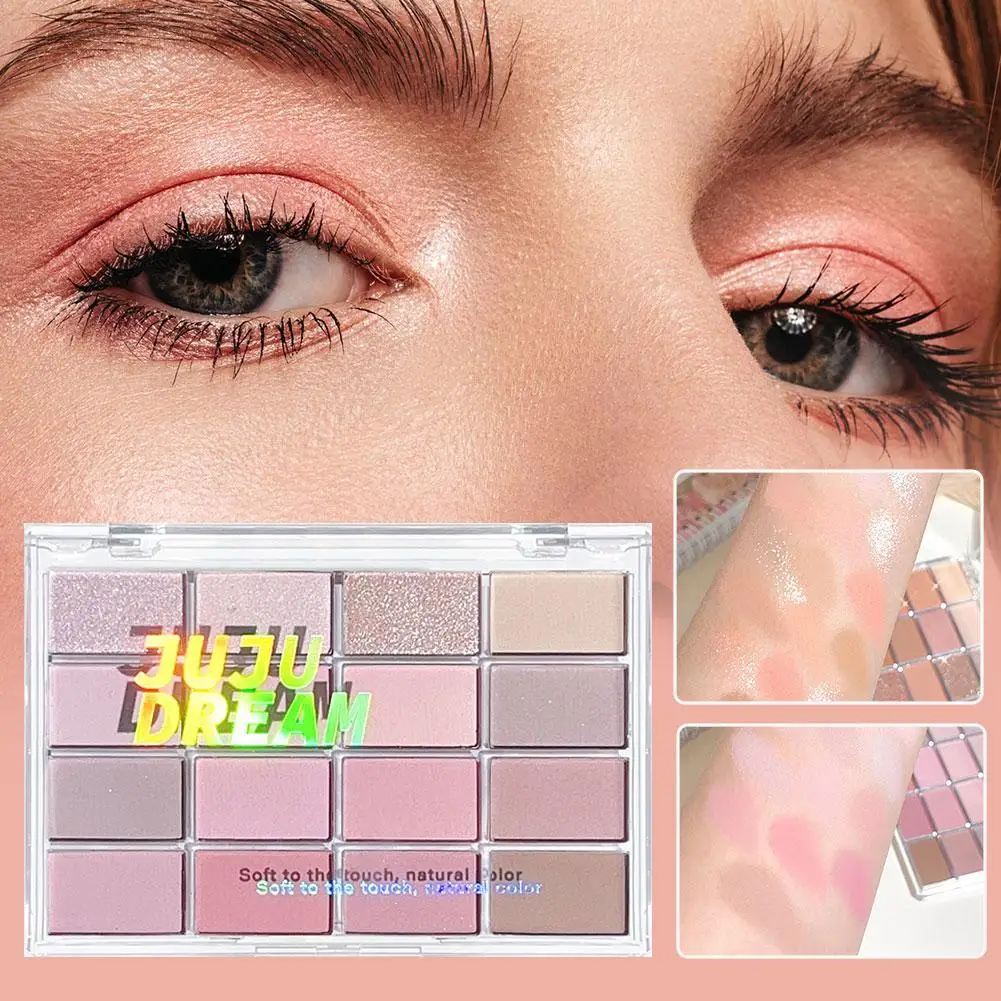 

16 Color Eyeshadow Tray 2-in-1 Nude Earth Pink Matte Pearl Korean Style Makeup Lasting Natural Eye Makeup Cosmetic