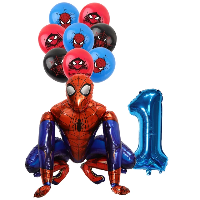 12pcs Superhero Spiderman Theme Aluminum Film Balloons 32 Inch Digital Balloons Children's Birthday Party Decoration Supplies