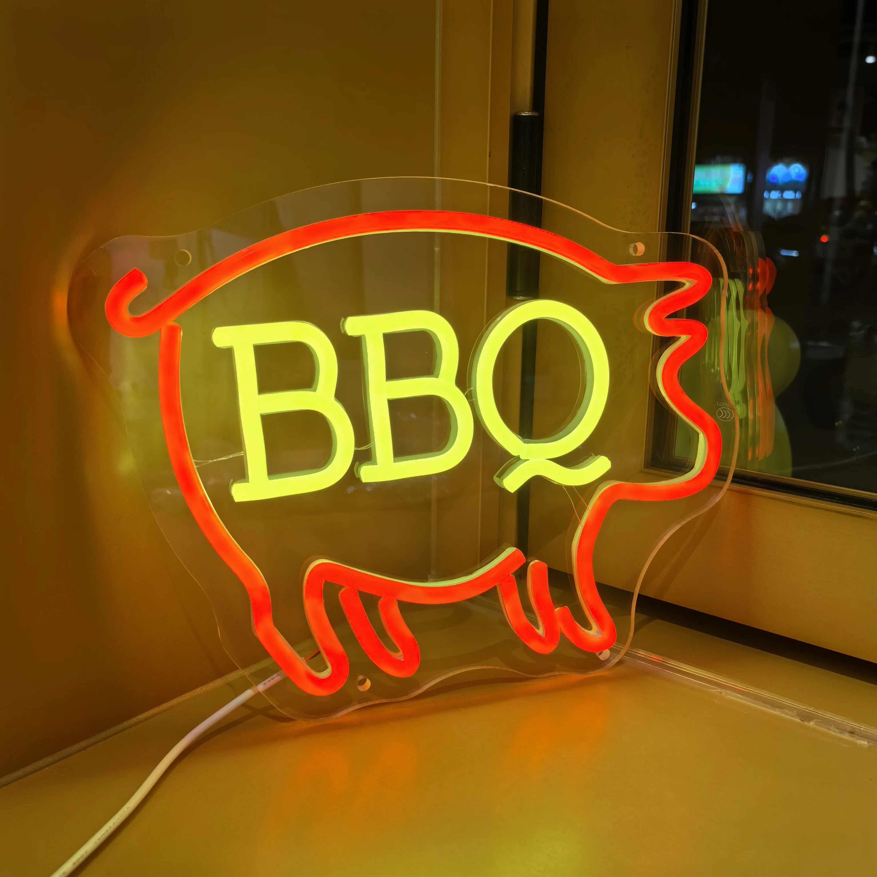 BBQ Neon Signs,Custom Neon Signs Bar Grill Restaurant Wall Decorations, LIght Up Wall Art, Food Store Bar Sign