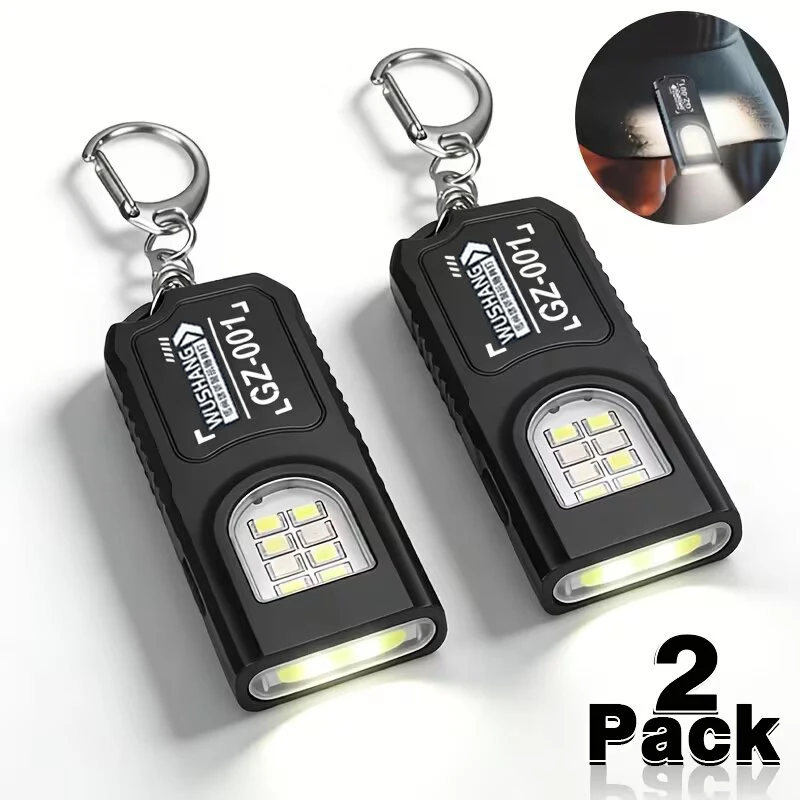 Linterna Portátil de Llavero con Carga USB, Mini Lámpara de Llavero con Clip Magnético Inferior, Luz de Trabajo, Lámpara de Bolsillo de Emergencia