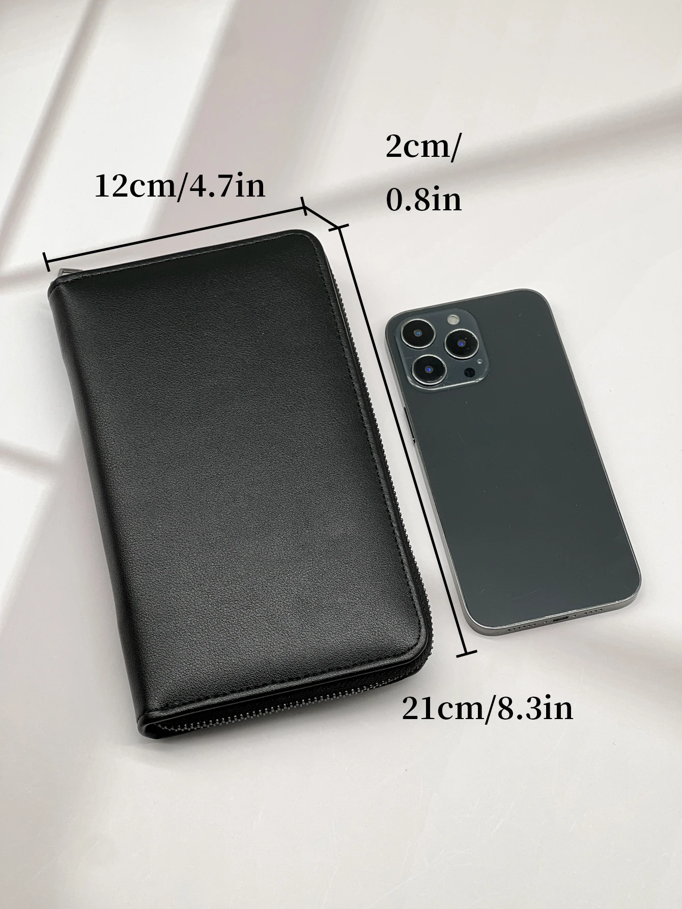 Fashion Simple Black Long Wallet Commuting Out Multi Card Position Large Capacity Portable Cell Phone Wallet