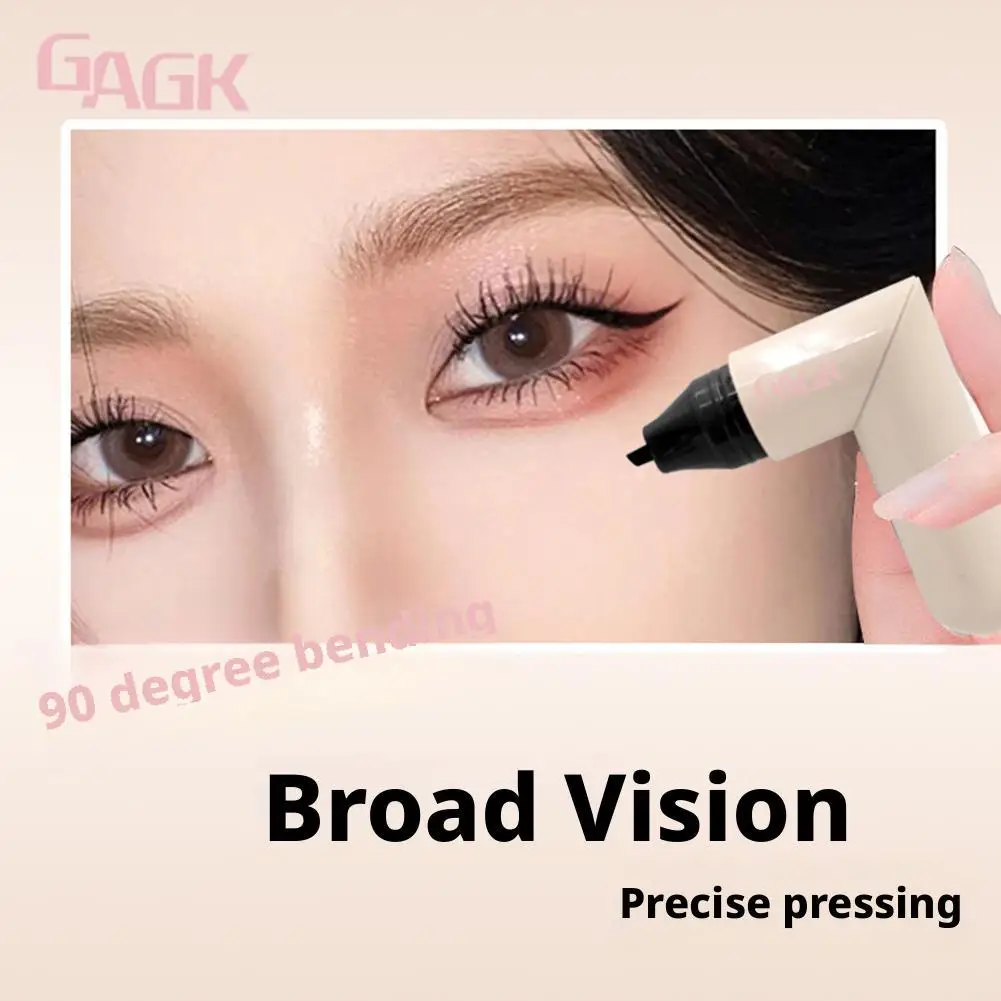 Tampon d'eye-liner rotatif intégré, noir et marron, double pointe, pochoir à ailes, étanche, résistant aux taches, stylo liquide à vêtements longs