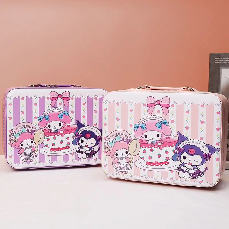 Bolsa de cosméticos Sanrio Hello Kitty, grande capacidade, organizador de produtos de higiene pessoal para viagem, caixa de armazenamento feminina, co