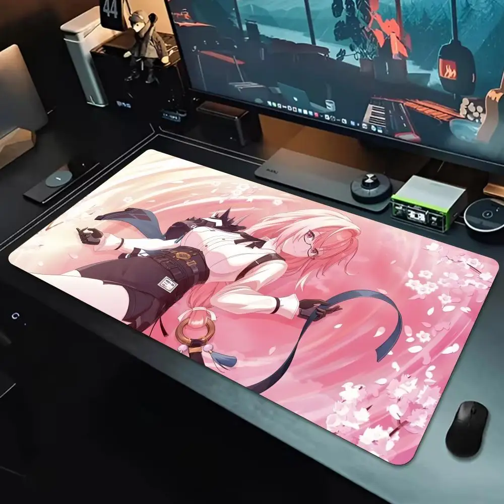 Sharp Game Z-Zenless Zone Zero Tsukishiro Yanagi Mouse Pad Large Waterproof Gaming Mouse Pad, Non-Slip with Stitched Edge