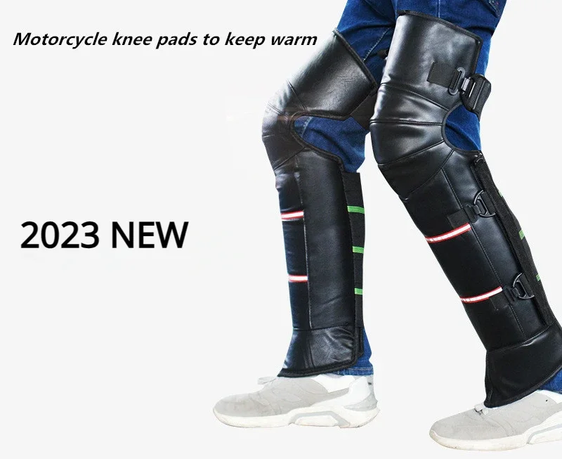 รถจักรยานยนต์ WARM Kneepad ขี่มอเตอร์ไซด์ Windproof ฤดูหนาว PU หนังกันน้ําสกู๊ตเตอร์ป้องกันเข่า Pads