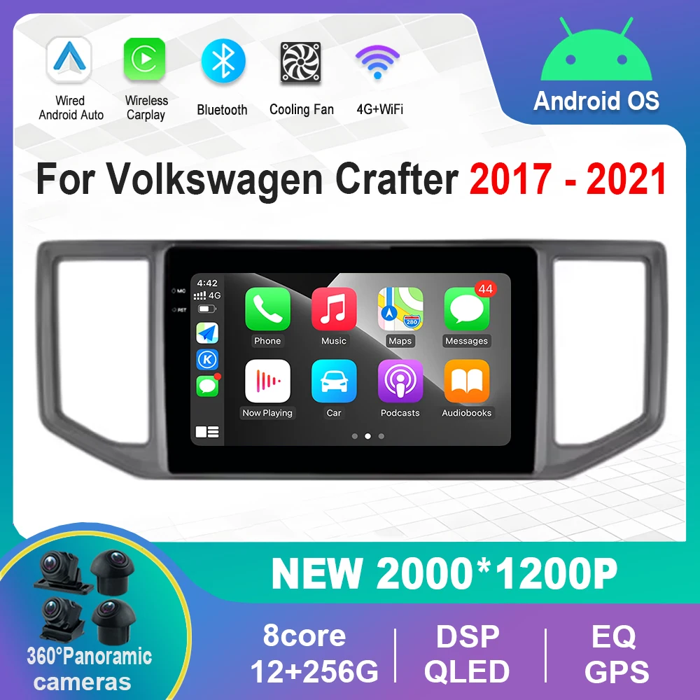 

9-дюймовый для Volkswagen Crafter 2017-2021 Android интеллектуальная система автомобильный радиоприемник мультимедийный плеер GPS-навигация 4G Carplay WiFi