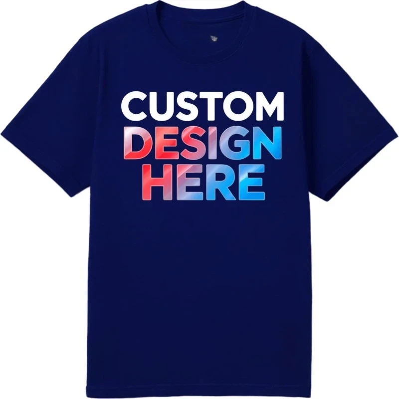 

Personalized Custom Text Men's T-Shirt, Fashionable Summer O-Neck Short Sleeve, Daily Wear Rock Style Tee