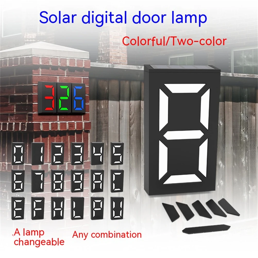 House Number Solar Led Light Outdoor Garden Solar Number Door Plate Auto On/Off Outdoor Lighting Rechargeable House Number Light