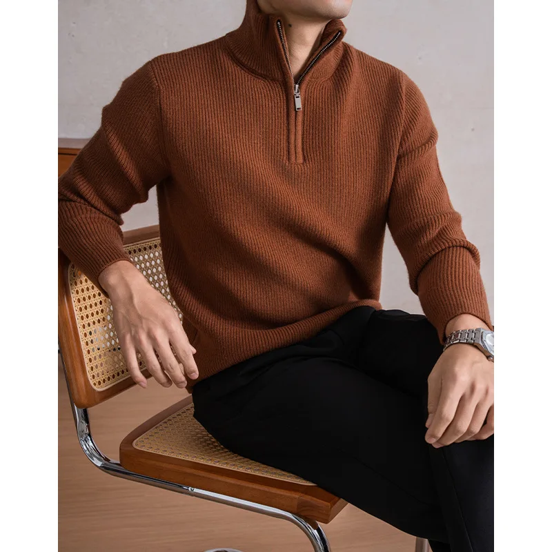 2026 Fall/Winter Stand Collar Sweater Fashion Casual Men's Warm Sweater