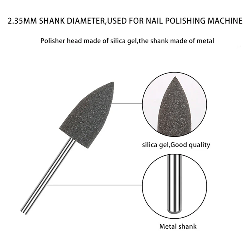 10Pcs/Lot Dental Tools Tooth Polish Silicone Rubber Polisher Lab Nail Drill Milling Cutter Handpiece Grinding Machine Accessory