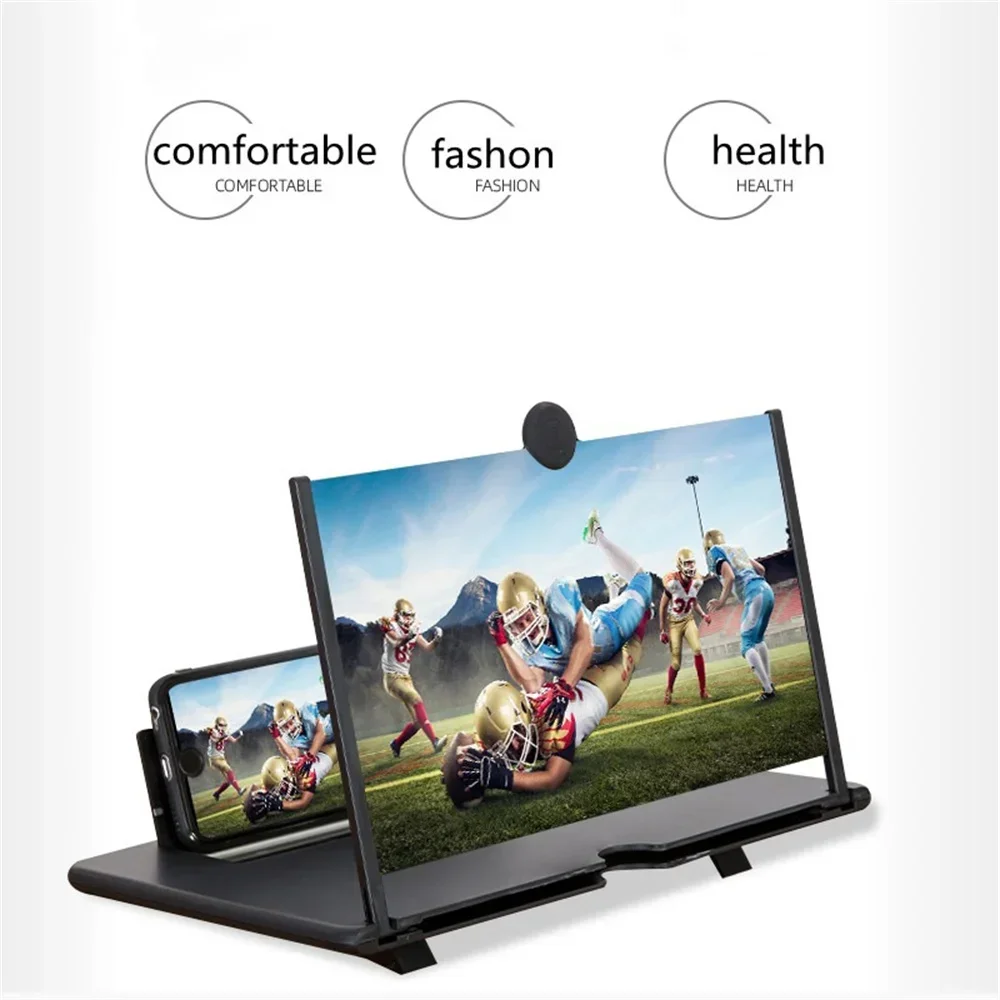 Amplificador de Tela para Celular de 12/10 Polegadas, Suporte para Celular, Lente de Aumento HD Portátil para Vídeo