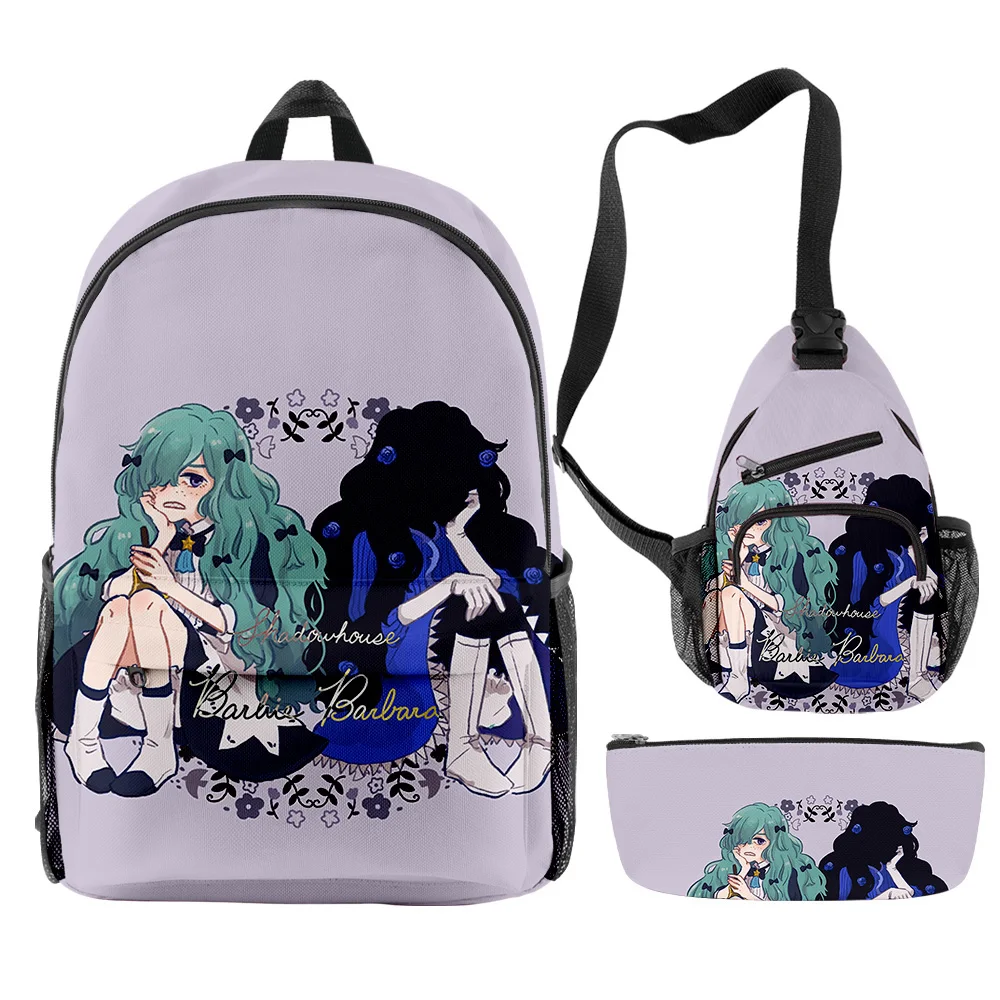 Classic Novelty Cool Shadows House Anime 3D Print 3pcs/Set pupil School Bags Travel Laptop Backpack Chest Bag Pencil Case