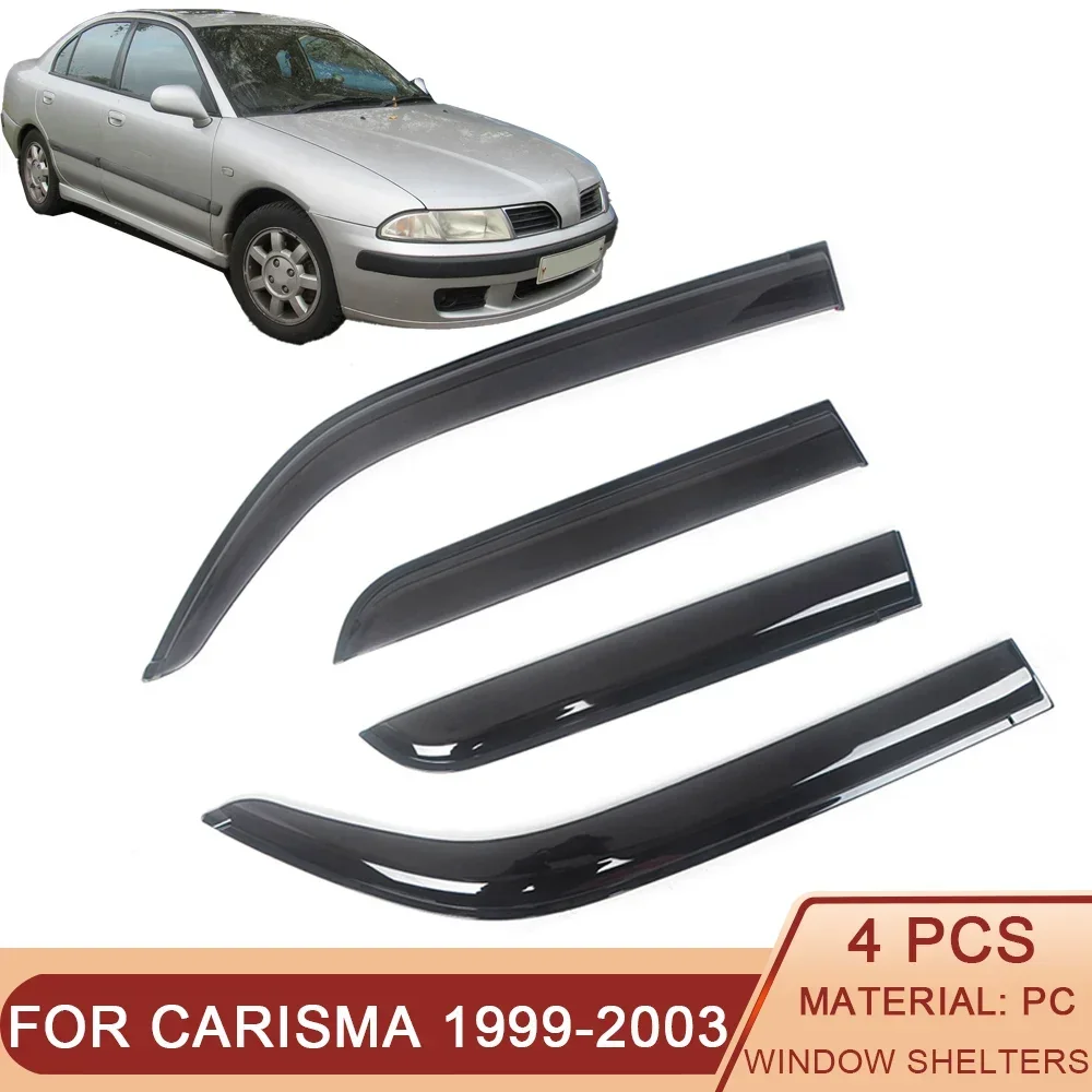 

For Mitsubishi Carisma 1999-2003 4Doors Auto Black Tinted Car Side Window Visor Guard Vent Awnings Shelters Rain Door Ventvisor