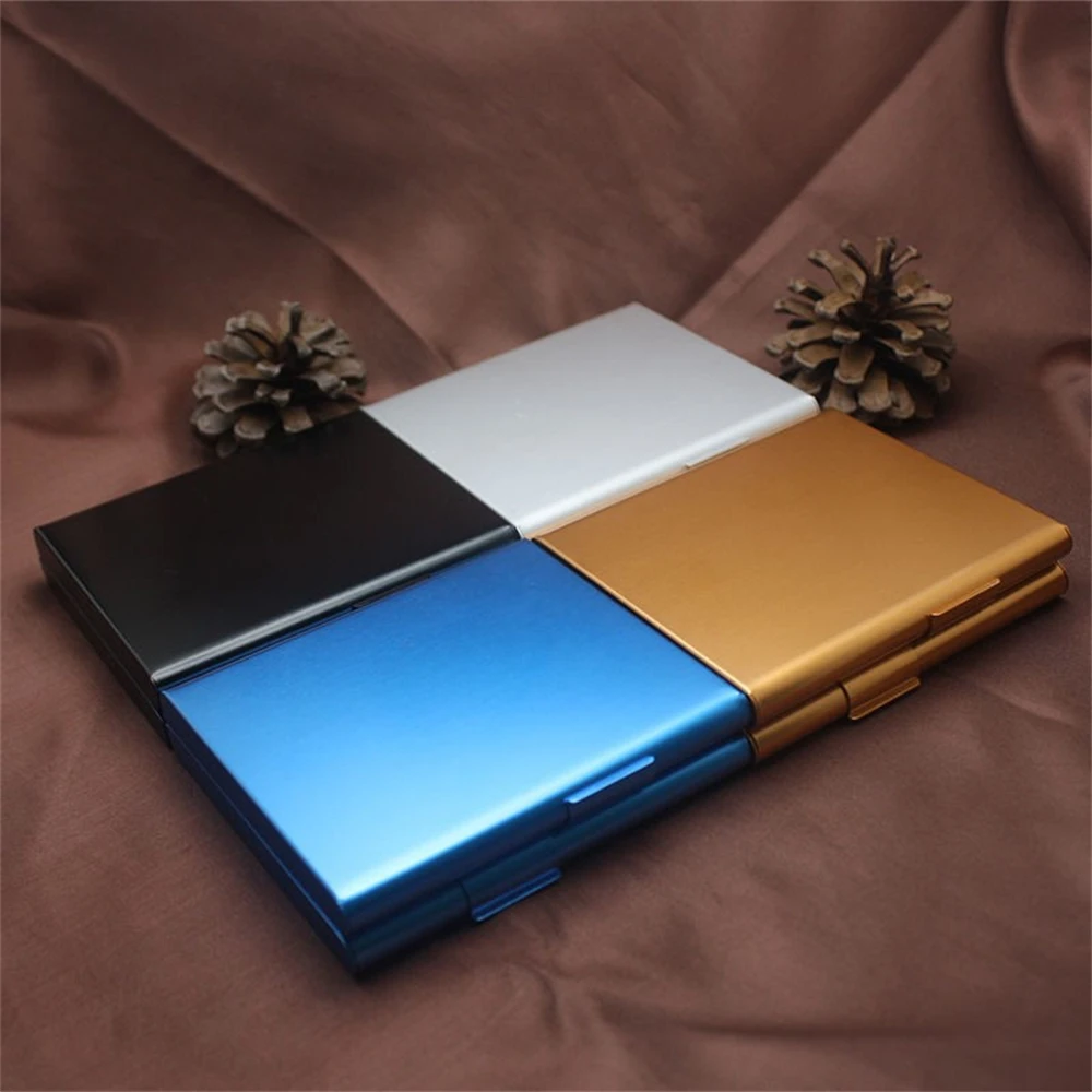 Portable Creative Metal Aluminum Ultra-thin Double Pack Cigarette Case 20 Slim Tobacco Box Storage For Men Women