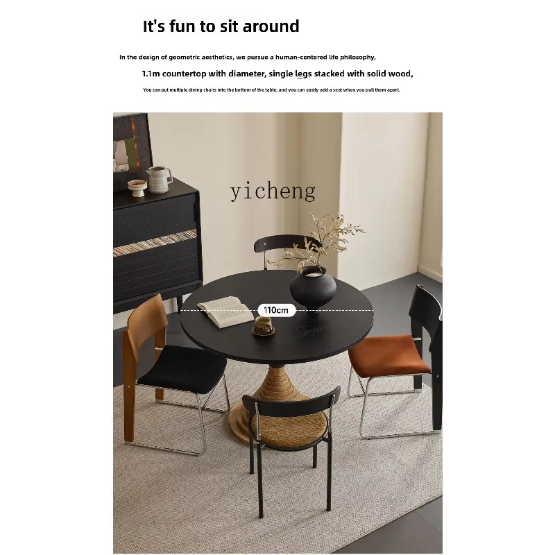 Cz-28 Light Sandalwood Solid Wood Dining Table Round Table Small  Living Room Home White Ash Wood Dining Table And Chairs