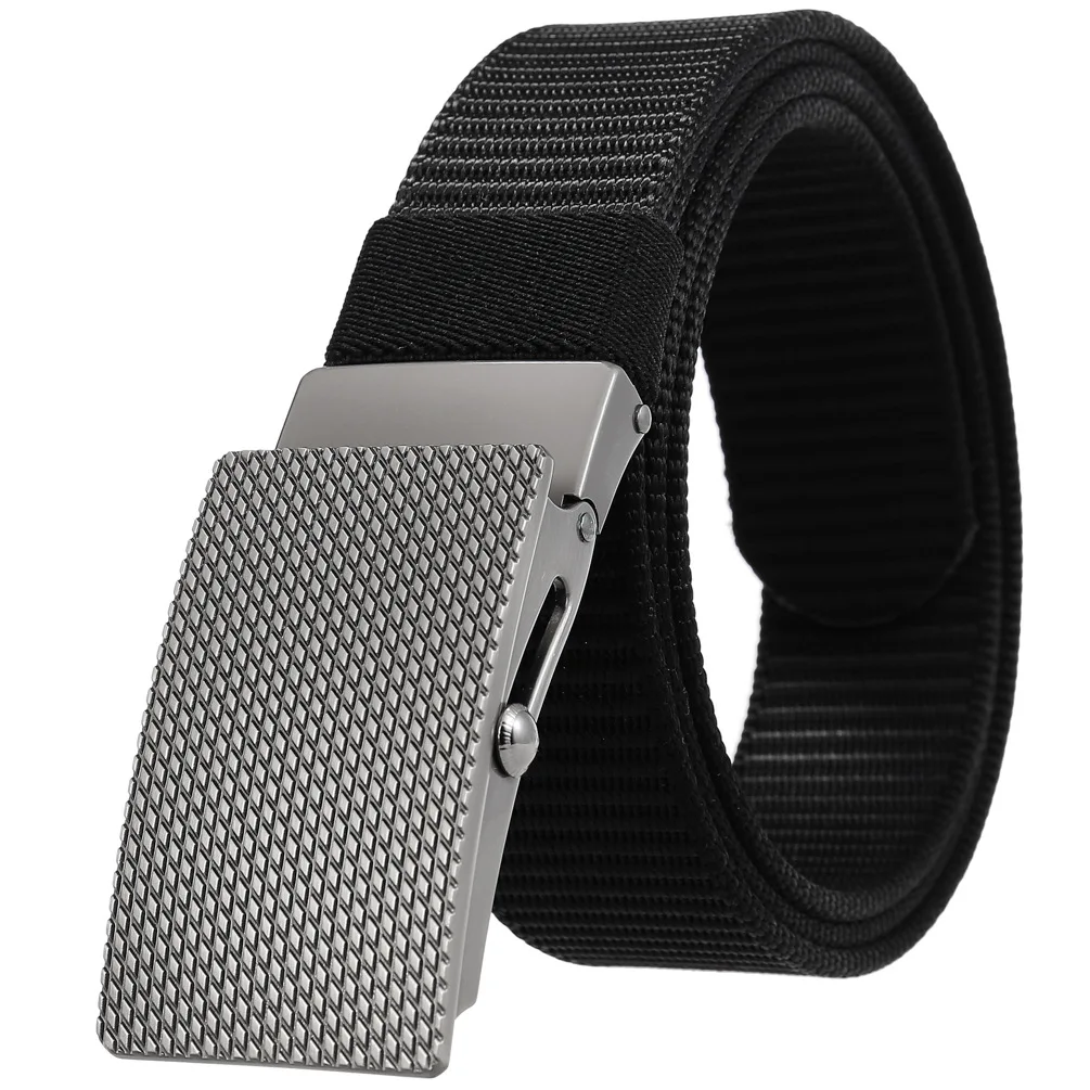 New Nylon Solid Colour Men's Belt Casual Business Braided Belt Fashion Roller Alloy Buckle