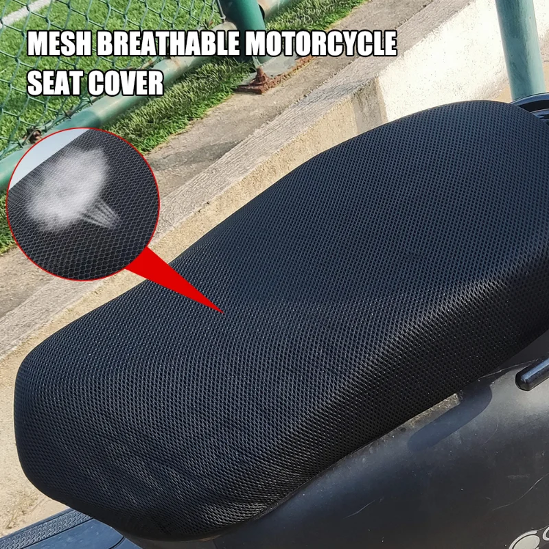 Motorcycle Seat Cover Dustproof and Sunproof Motorcycle Scooter Seat Cushion Protection 3D Honeycomb Mesh Breathable Cover