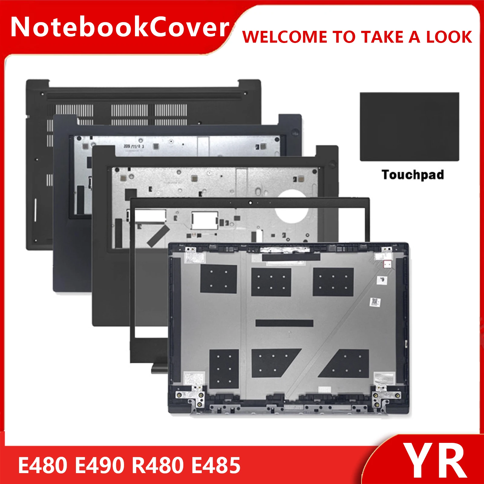 

NEW For ThinkPad E480 E490 R480 E485 LCD Screen Back Cover/Front Bezel/Palmrest Upper Top lower Bottom Case 14 Inch