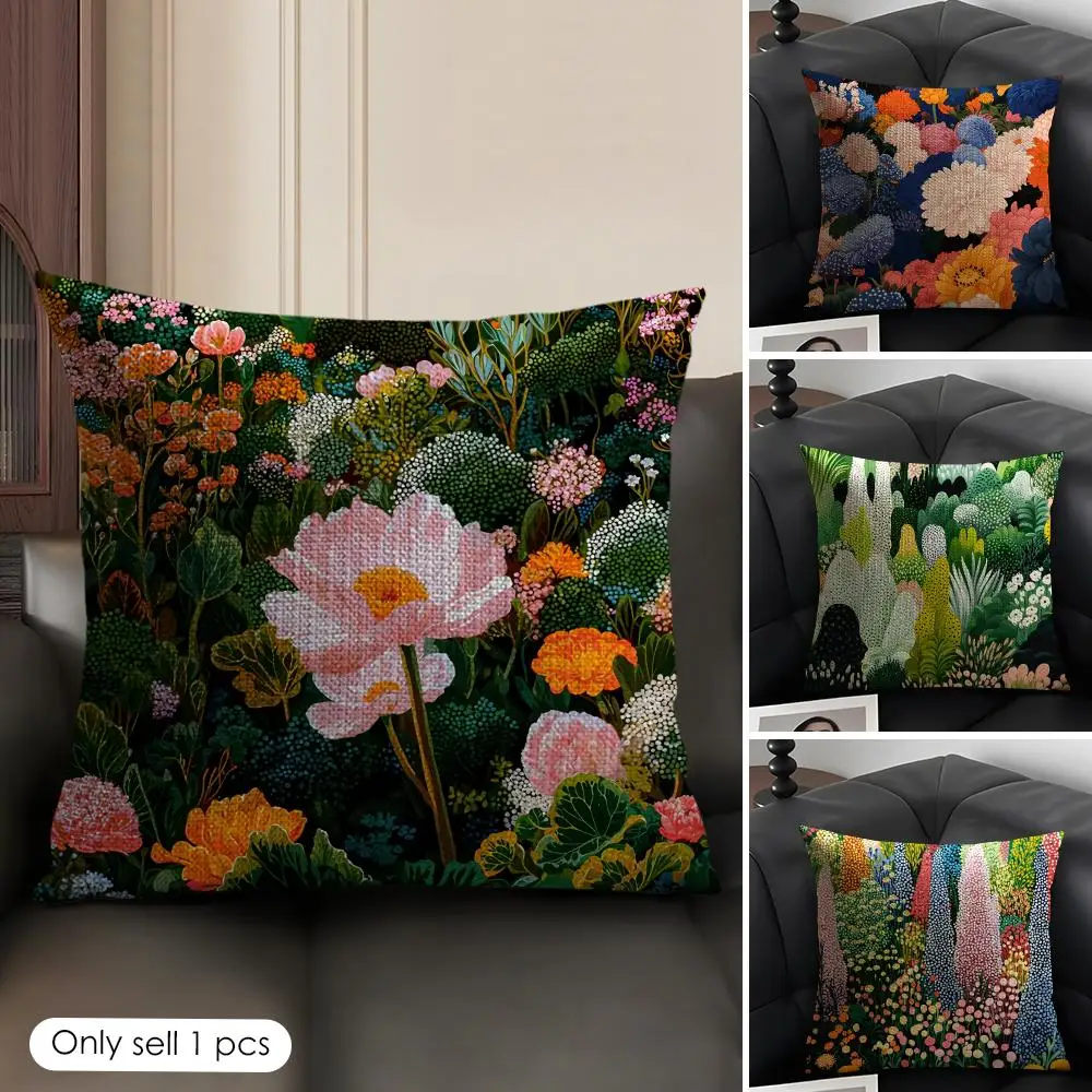 Tokyo National Museum of Art Cushion Cover Natural Linen Organic Fabric Double-Sided Printing Breathable Perfect Gift for Decor